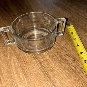 Glass Joe Colombo Arno clear glass double-handled soup bowl MCM box m